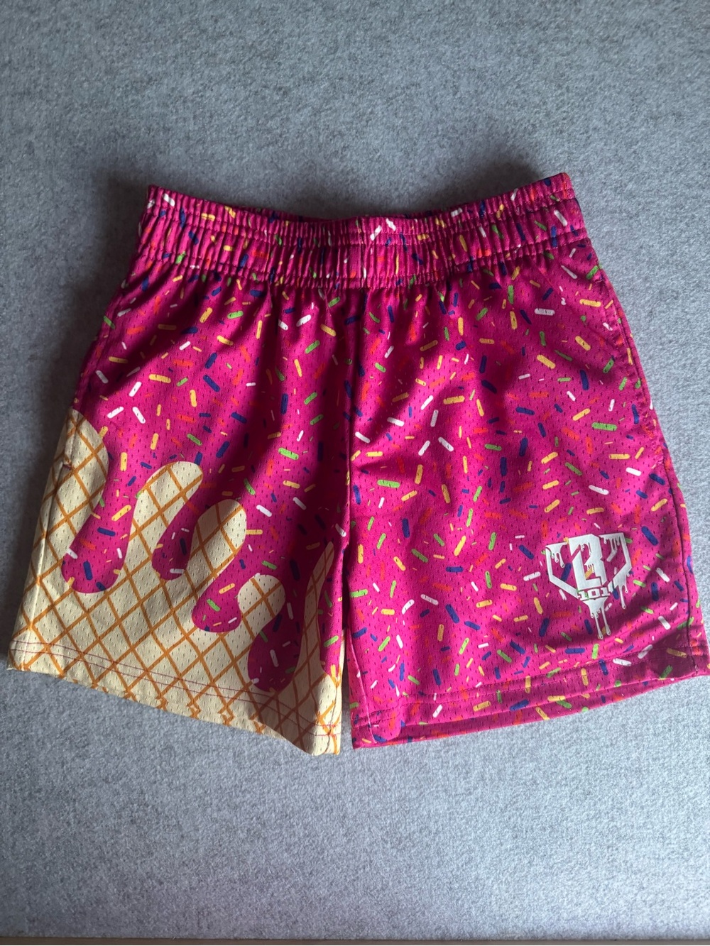 Baseball Lifestyle 101 Youth Pink Ice Cream Drip Shorts Size Small